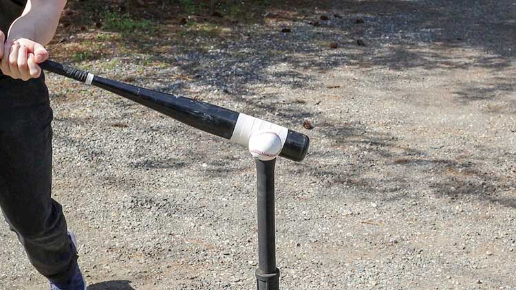 Where contact should be made on a baseball bat